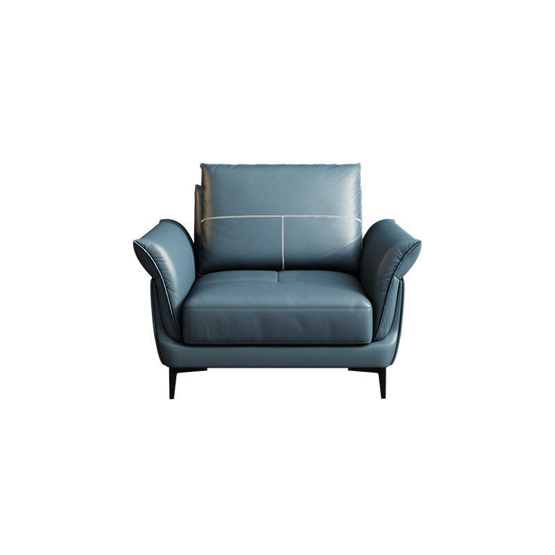 Azure Cushion Back Modern Living Room L-Shape Stationary Sofa & Chaise 45"L x 37"W x 35"H Clearhalo 'furn' 'furn_sectionals' 'Furniture' 'furniture_sectionals' 'kitchen' 'kitchen_sectionals' 'Living Room Furniture' 'Sectionals' 4785411
