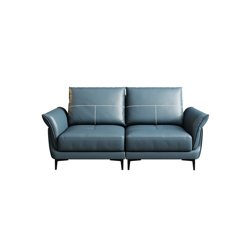Azure Cushion Back Modern Living Room L-Shape Stationary Sofa & Chaise 75"L x 37"W x 35"H Clearhalo 'furn' 'furn_sectionals' 'Furniture' 'furniture_sectionals' 'kitchen' 'kitchen_sectionals' 'Living Room Furniture' 'Sectionals' 4785412