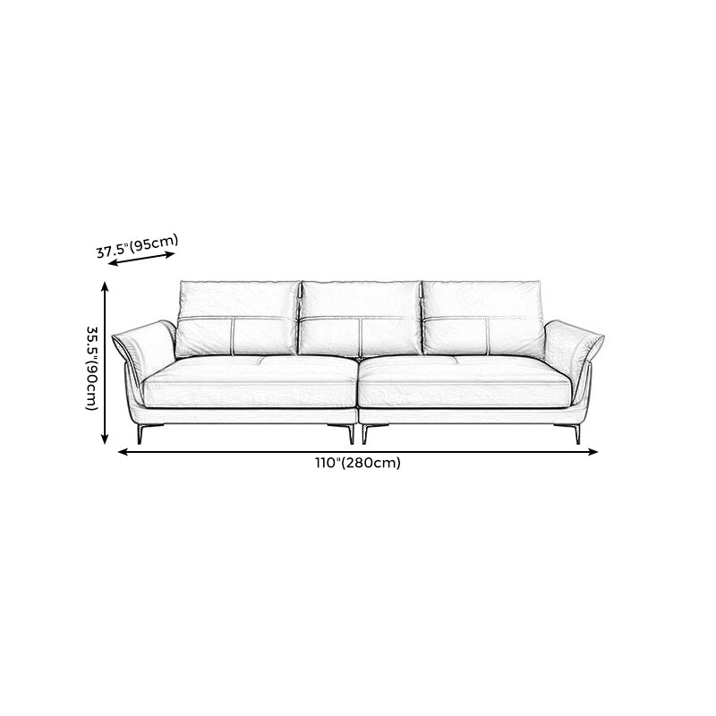 Azure Cushion Back Modern Living Room L-Shape Stationary Sofa & Chaise Clearhalo 'furn' 'furn_sectionals' 'Furniture' 'furniture_sectionals' 'kitchen' 'kitchen_sectionals' 'Living Room Furniture' 'Sectionals' 4785422
