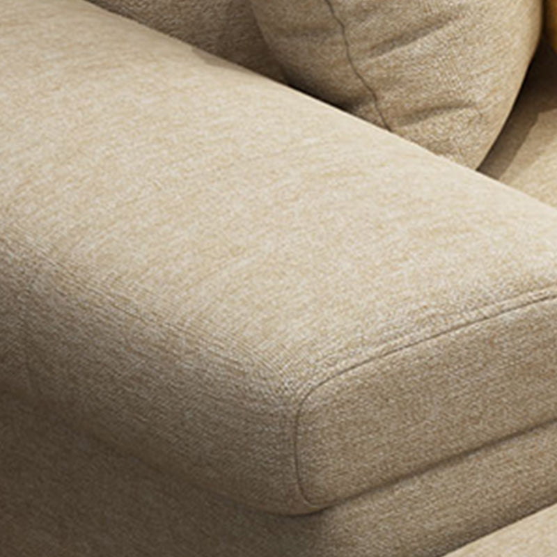 Modern Reversible Chaise 137" Sectionals with Pillows Flared Arm Clearhalo 'Furniture' 'furniture_sectionals' 'kitchen' 'kitchen_sectionals' 'Living Room Furniture' 'Sectionals' 4785448