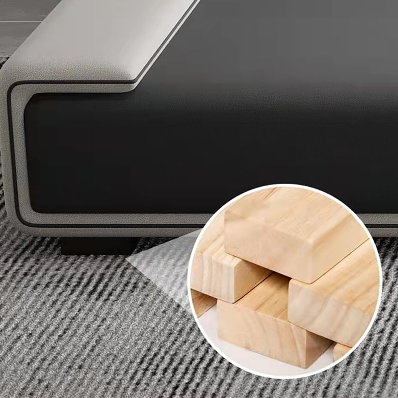 141.73"D x 70.87"W x 29.53"H Contemporary Square Arm Pillowed Back Cushions Sectionals Clearhalo 'furn' 'furn_sectionals' 'Furniture' 'furniture_sectionals' 'kitchen' 'kitchen_sectionals' 'Living Room Furniture' 'Sectionals' 4785466