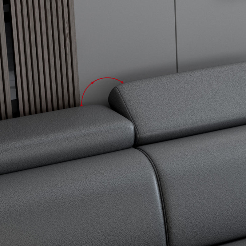 Contemporary High Back Sectionals 39.37" 4-Seater Fabric Square Arm Sofa Clearhalo 'furn' 'furn_sectionals' 'Furniture' 'furniture_sectionals' 'kitchen' 'kitchen_sectionals' 'Living Room Furniture' 'Sectionals' 4785503