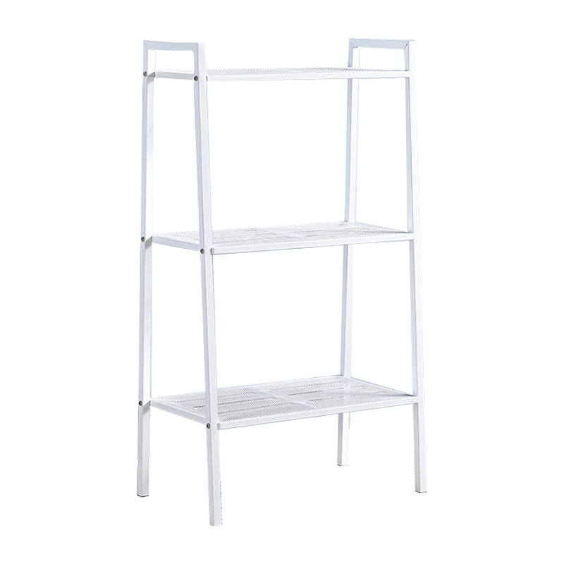 3/4-Shelf Contemporary Vertical Ladder Bookshelf steel Open Bookshelf for Home 24"L x 14"W x 43"H White Clearhalo 'Bookcases' 'furn' 'furn_bookcases' 'Furniture' 'furniture_bookcases' 'kitchen' 'kitchen_bookcases' 'Living Room Furniture' 'Office Furniture' 4789032