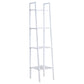 3/4-Shelf Contemporary Vertical Ladder Bookshelf steel Open Bookshelf for Home 14"L x 14"W x 58"H White Clearhalo 'Bookcases' 'furn' 'furn_bookcases' 'Furniture' 'furniture_bookcases' 'kitchen' 'kitchen_bookcases' 'Living Room Furniture' 'Office Furniture' 4789033