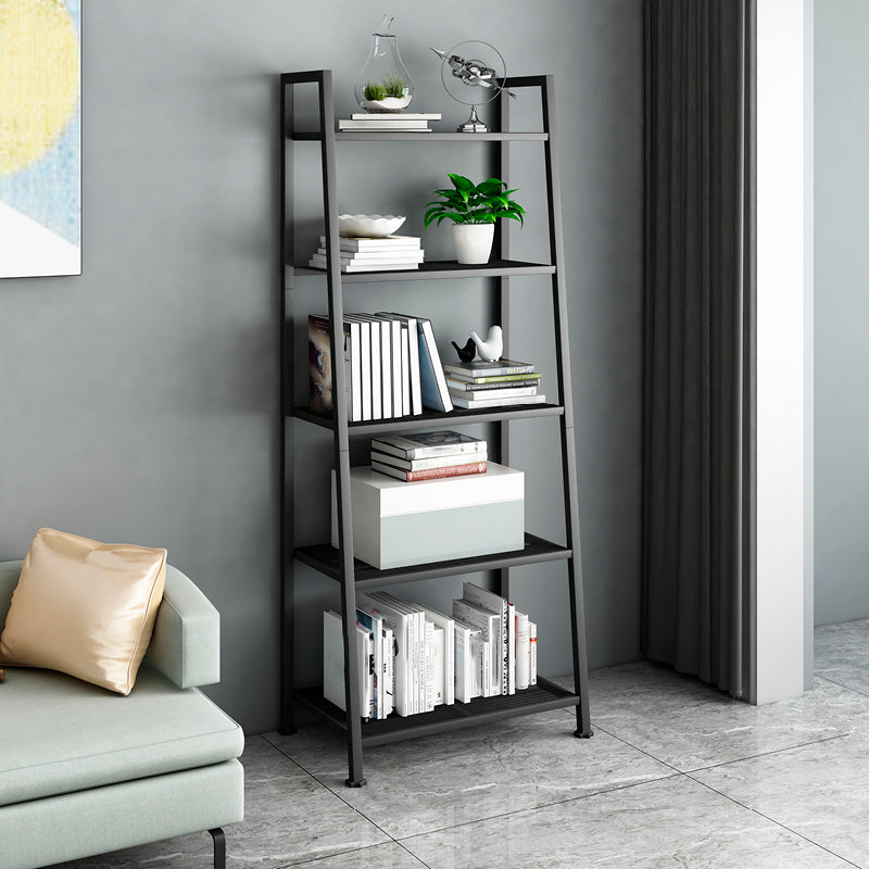 3/4-Shelf Contemporary Vertical Ladder Bookshelf steel Open Bookshelf for Home Clearhalo 'Bookcases' 'furn' 'furn_bookcases' 'Furniture' 'furniture_bookcases' 'kitchen' 'kitchen_bookcases' 'Living Room Furniture' 'Office Furniture' 4789035