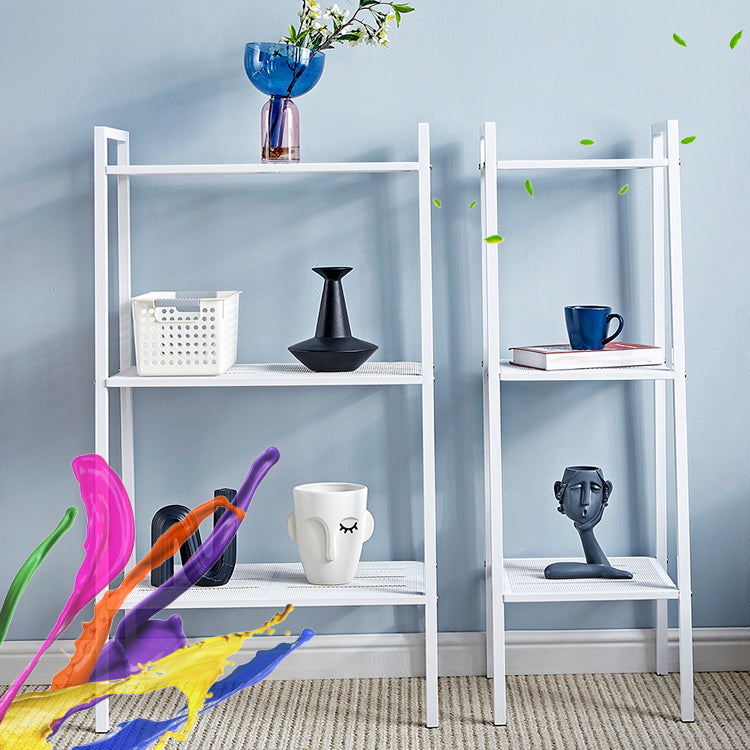 3/4-Shelf Contemporary Vertical Ladder Bookshelf steel Open Bookshelf for Home Clearhalo 'Bookcases' 'furn' 'furn_bookcases' 'Furniture' 'furniture_bookcases' 'kitchen' 'kitchen_bookcases' 'Living Room Furniture' 'Office Furniture' 4789037