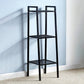 3/4-Shelf Contemporary Vertical Ladder Bookshelf steel Open Bookshelf for Home 13.8"L x 13.8"W x 43.3"H Black Clearhalo 'Bookcases' 'furn' 'furn_bookcases' 'Furniture' 'furniture_bookcases' 'kitchen' 'kitchen_bookcases' 'Living Room Furniture' 'Office Furniture' 4789040