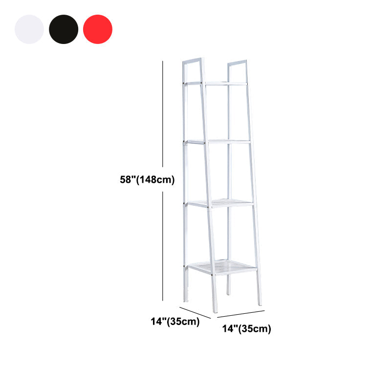 3/4-Shelf Contemporary Vertical Ladder Bookshelf steel Open Bookshelf for Home Clearhalo 'Bookcases' 'furn' 'furn_bookcases' 'Furniture' 'furniture_bookcases' 'kitchen' 'kitchen_bookcases' 'Living Room Furniture' 'Office Furniture' 4789055