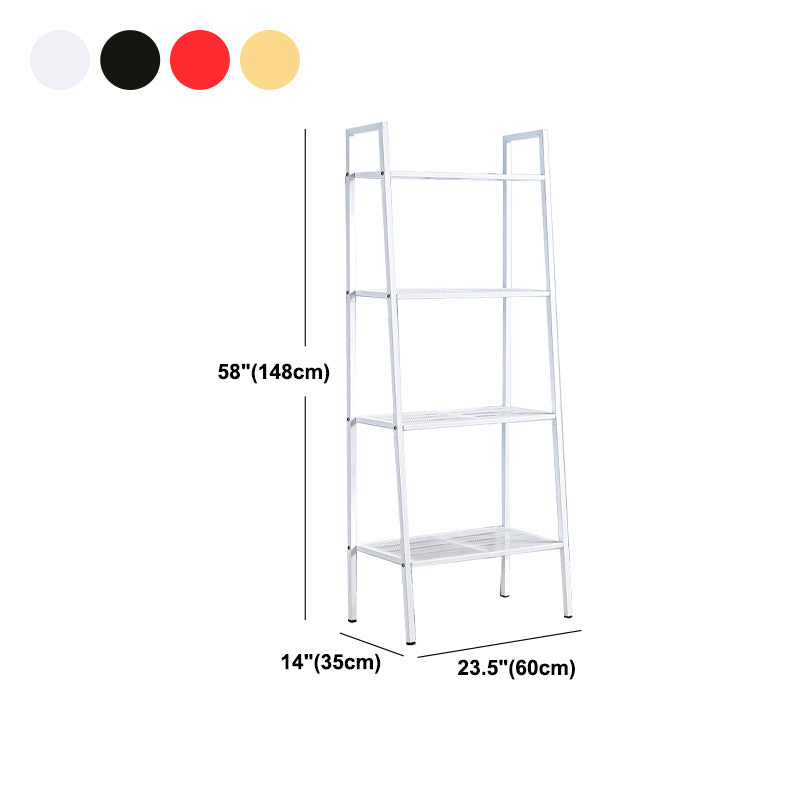 3/4-Shelf Contemporary Vertical Ladder Bookshelf steel Open Bookshelf for Home Clearhalo 'Bookcases' 'furn' 'furn_bookcases' 'Furniture' 'furniture_bookcases' 'kitchen' 'kitchen_bookcases' 'Living Room Furniture' 'Office Furniture' 4789056