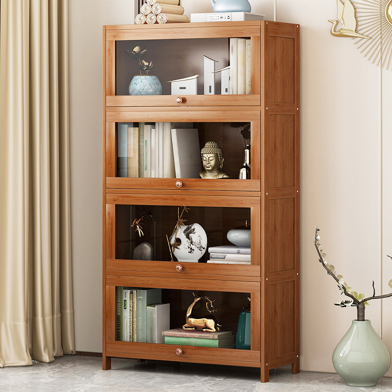 Brown Modern Standard Bookcase Manufactured Wood Bookcase with Door for Home Clearhalo 'Bookcases' 'furn' 'furn_bookcases' 'Furniture' 'furniture_bookcases' 'kitchen' 'kitchen_bookcases' 'Living Room Furniture' 'Office Furniture' 4789057