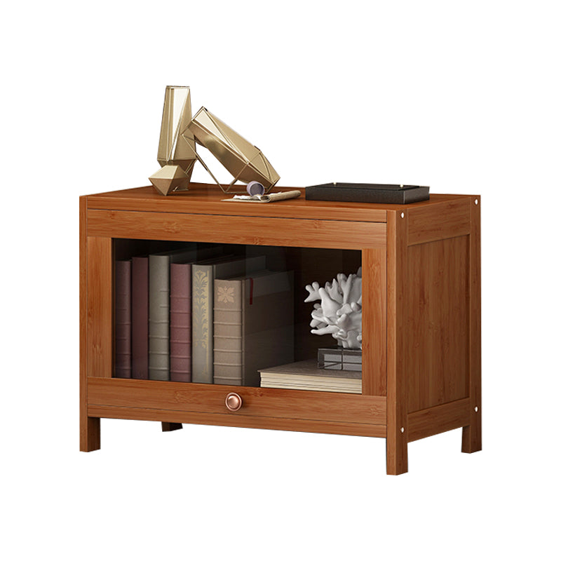 Brown Modern Standard Bookcase Manufactured Wood Bookcase with Door for Home 23.6"L x 13"W x 15.7"H Clearhalo 'Bookcases' 'furn' 'furn_bookcases' 'Furniture' 'furniture_bookcases' 'kitchen' 'kitchen_bookcases' 'Living Room Furniture' 'Office Furniture' 4789058