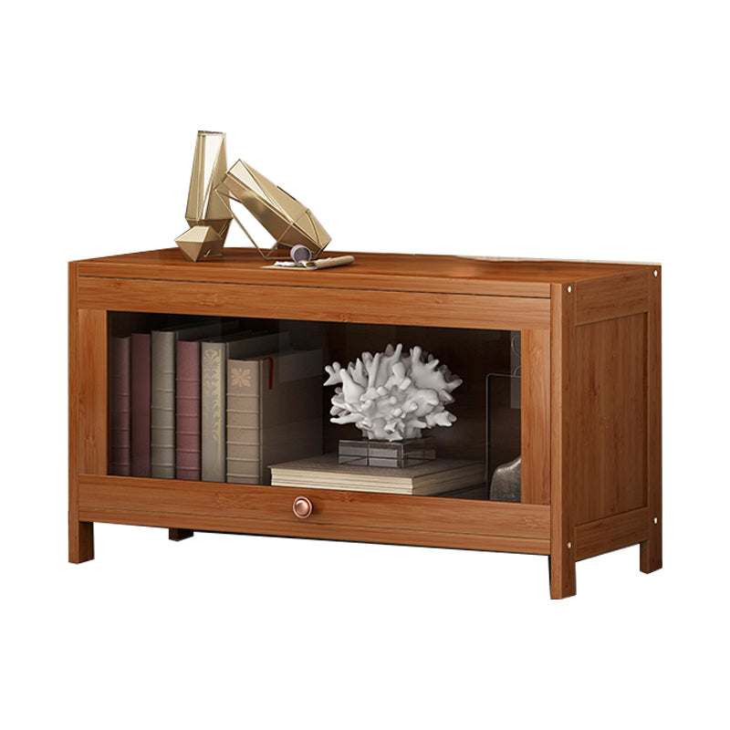 Brown Modern Standard Bookcase Manufactured Wood Bookcase with Door for Home 31.5"L x 13"W x 15.7"H Clearhalo 'Bookcases' 'furn' 'furn_bookcases' 'Furniture' 'furniture_bookcases' 'kitchen' 'kitchen_bookcases' 'Living Room Furniture' 'Office Furniture' 4789061