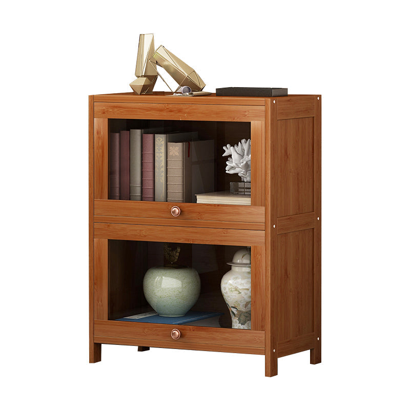 Brown Modern Standard Bookcase Manufactured Wood Bookcase with Door for Home 23.6"L x 13"W x 28.7"H Clearhalo 'Bookcases' 'furn' 'furn_bookcases' 'Furniture' 'furniture_bookcases' 'kitchen' 'kitchen_bookcases' 'Living Room Furniture' 'Office Furniture' 4789063