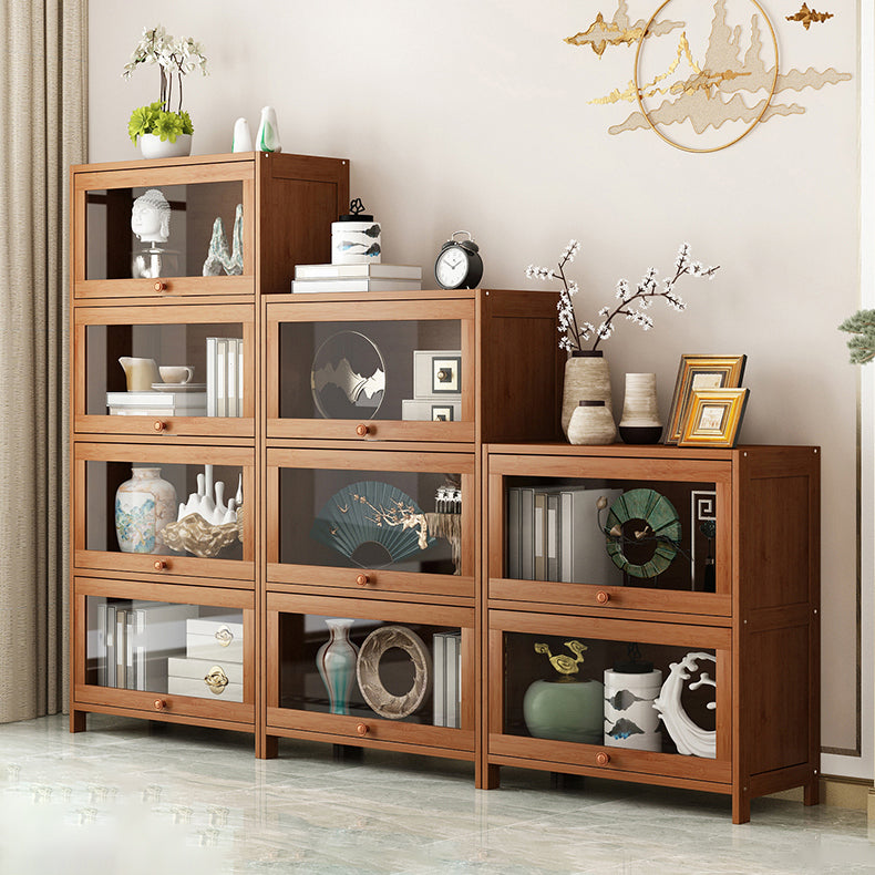 Brown Modern Standard Bookcase Manufactured Wood Bookcase with Door for Home Clearhalo 'Bookcases' 'furn' 'furn_bookcases' 'Furniture' 'furniture_bookcases' 'kitchen' 'kitchen_bookcases' 'Living Room Furniture' 'Office Furniture' 4789064