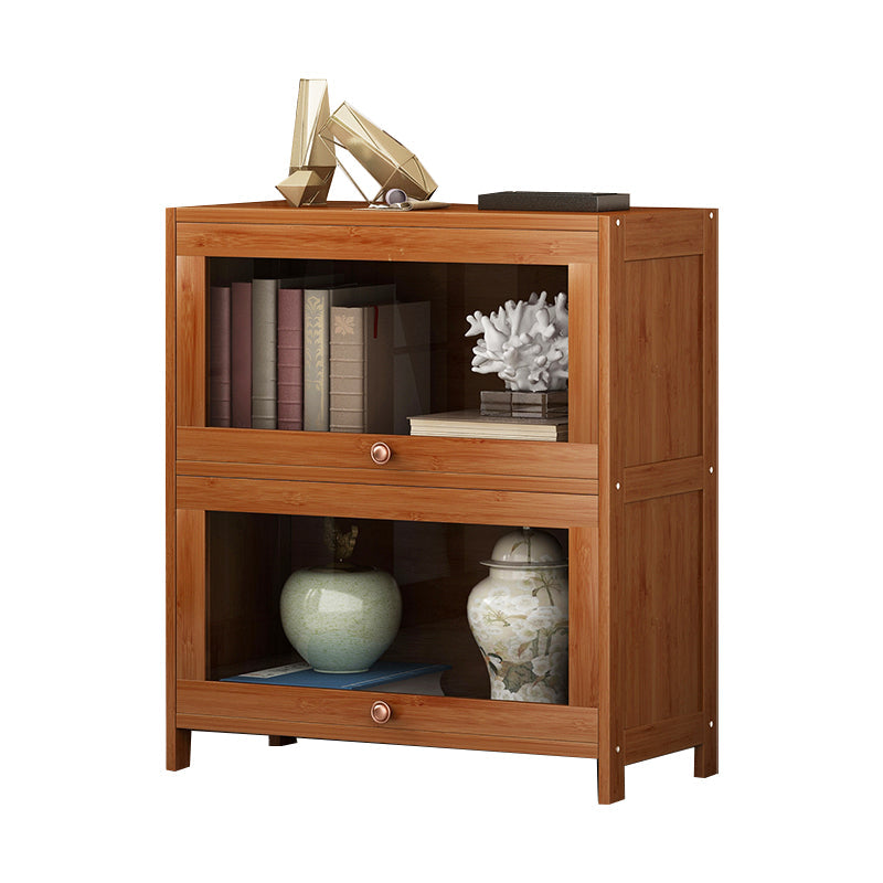 Brown Modern Standard Bookcase Manufactured Wood Bookcase with Door for Home 27.6"L x 13"W x 28.7"H Clearhalo 'Bookcases' 'furn' 'furn_bookcases' 'Furniture' 'furniture_bookcases' 'kitchen' 'kitchen_bookcases' 'Living Room Furniture' 'Office Furniture' 4789065