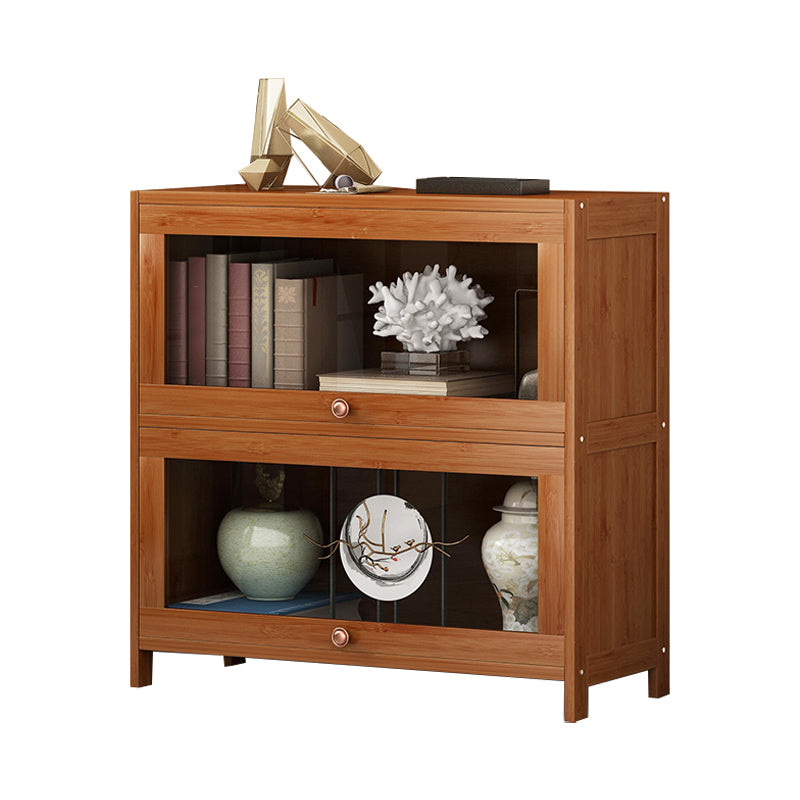 Brown Modern Standard Bookcase Manufactured Wood Bookcase with Door for Home 31.5"L x 13"W x 28.7"H Clearhalo 'Bookcases' 'furn' 'furn_bookcases' 'Furniture' 'furniture_bookcases' 'kitchen' 'kitchen_bookcases' 'Living Room Furniture' 'Office Furniture' 4789067