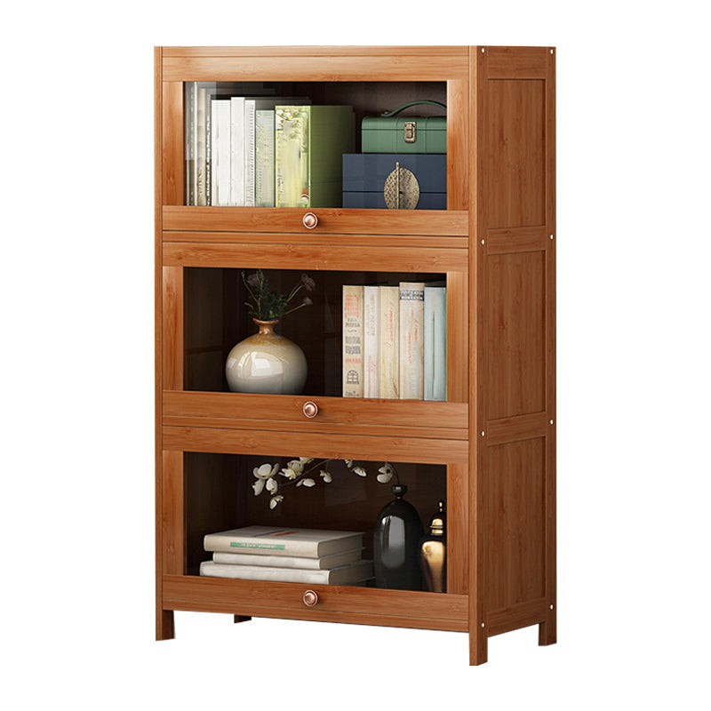 Brown Modern Standard Bookcase Manufactured Wood Bookcase with Door for Home 27.6"L x 13"W x 41.7"H Clearhalo 'Bookcases' 'furn' 'furn_bookcases' 'Furniture' 'furniture_bookcases' 'kitchen' 'kitchen_bookcases' 'Living Room Furniture' 'Office Furniture' 4789071