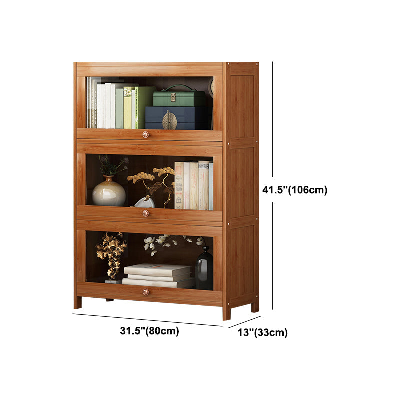 Brown Modern Standard Bookcase Manufactured Wood Bookcase with Door for Home Clearhalo 'Bookcases' 'furn' 'furn_bookcases' 'Furniture' 'furniture_bookcases' 'kitchen' 'kitchen_bookcases' 'Living Room Furniture' 'Office Furniture' 4789089