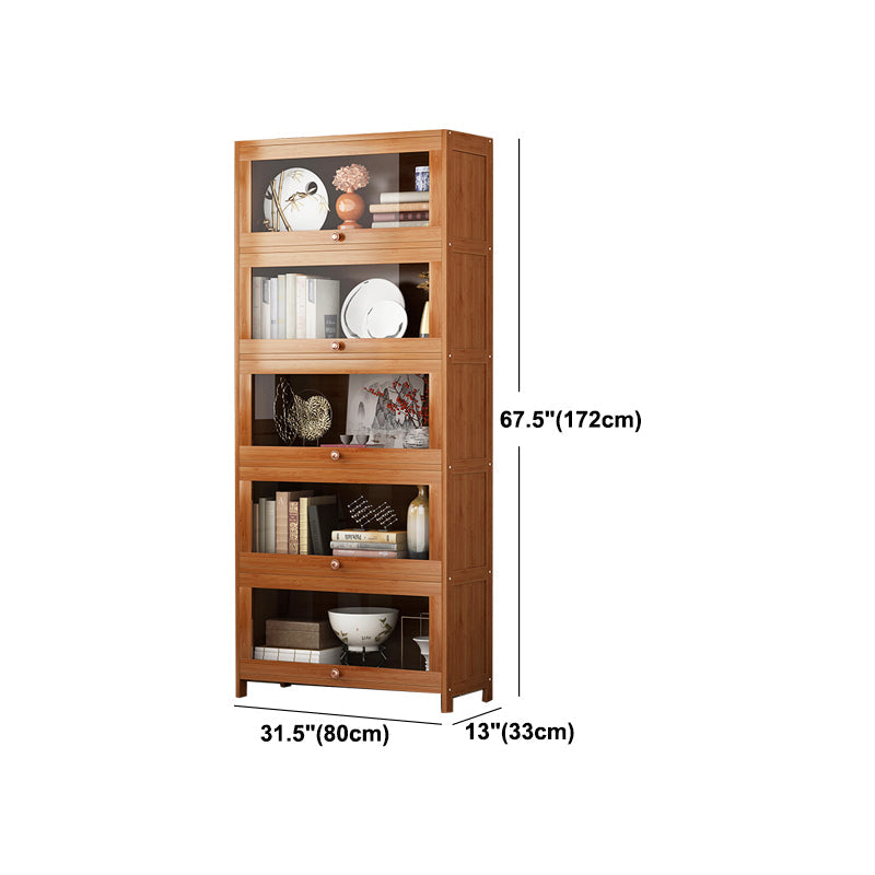 Brown Modern Standard Bookcase Manufactured Wood Bookcase with Door for Home Clearhalo 'Bookcases' 'furn' 'furn_bookcases' 'Furniture' 'furniture_bookcases' 'kitchen' 'kitchen_bookcases' 'Living Room Furniture' 'Office Furniture' 4789095