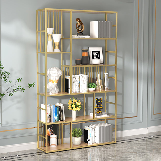 Manufactured Wood Shelf Etagere Bookshelf Modern Iron Frame Bookshelf for Office Clearhalo 'Bookcases' 'furn' 'furn_bookcases' 'Furniture' 'furniture_bookcases' 'kitchen' 'kitchen_bookcases' 'Living Room Furniture' 'Office Furniture' 4789098