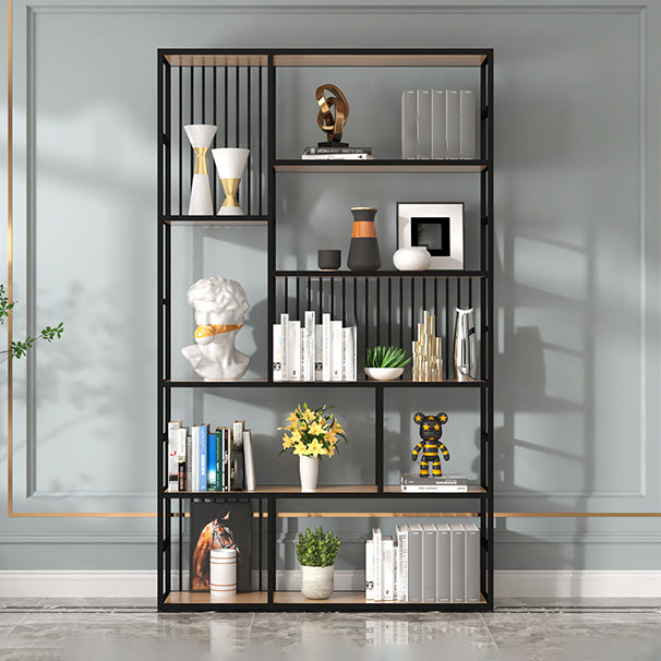 Manufactured Wood Shelf Etagere Bookshelf Modern Iron Frame Bookshelf for Office Clearhalo 'Bookcases' 'furn' 'furn_bookcases' 'Furniture' 'furniture_bookcases' 'kitchen' 'kitchen_bookcases' 'Living Room Furniture' 'Office Furniture' 4789102