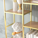 Manufactured Wood Shelf Etagere Bookshelf Modern Iron Frame Bookshelf for Office Clearhalo 'Bookcases' 'furn' 'furn_bookcases' 'Furniture' 'furniture_bookcases' 'kitchen' 'kitchen_bookcases' 'Living Room Furniture' 'Office Furniture' 4789107