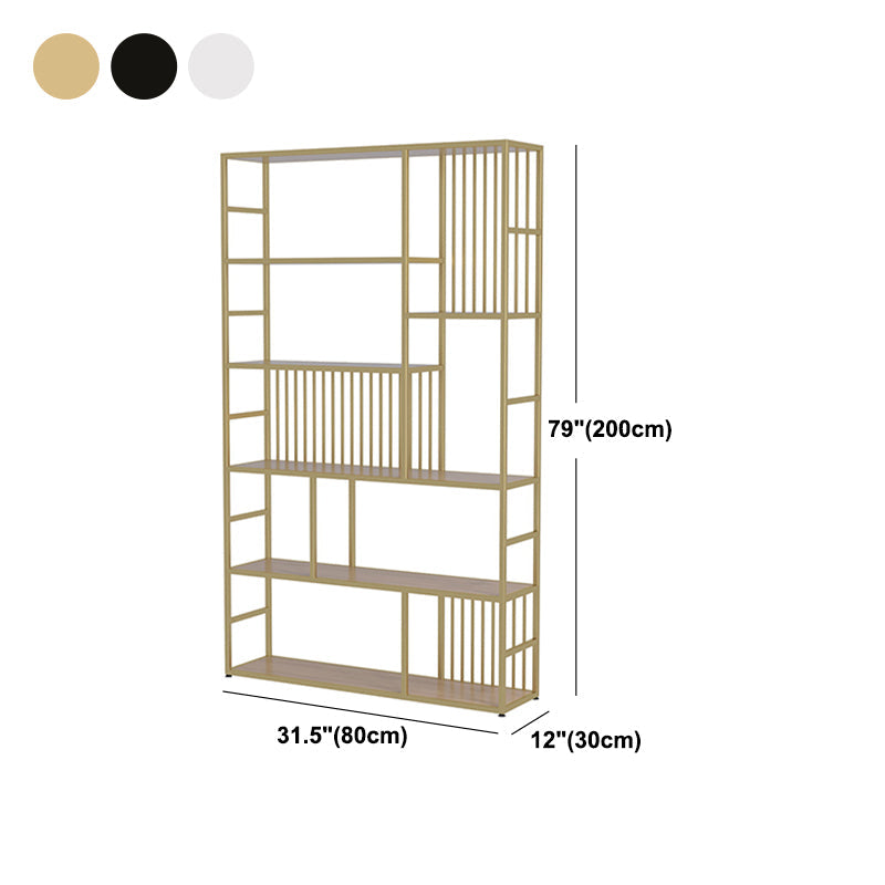 Manufactured Wood Shelf Etagere Bookshelf Modern Iron Frame Bookshelf for Office Clearhalo 'Bookcases' 'furn' 'furn_bookcases' 'Furniture' 'furniture_bookcases' 'kitchen' 'kitchen_bookcases' 'Living Room Furniture' 'Office Furniture' 4789114