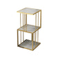 Modern Vertical Etagere Bookshelf Manufactured Wood Shelf Iron Frame Bookshelf 13.8"L x 13.8"W x 35.4"H Gold Clearhalo 'Bookcases' 'furn' 'furn_bookcases' 'Furniture' 'furniture_bookcases' 'kitchen' 'kitchen_bookcases' 'Living Room Furniture' 'Office Furniture' 4789125