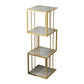 Modern Vertical Etagere Bookshelf Manufactured Wood Shelf Iron Frame Bookshelf 14"L x 14"W x 47"H Gold Clearhalo 'Bookcases' 'furn' 'furn_bookcases' 'Furniture' 'furniture_bookcases' 'kitchen' 'kitchen_bookcases' 'Living Room Furniture' 'Office Furniture' 4789128