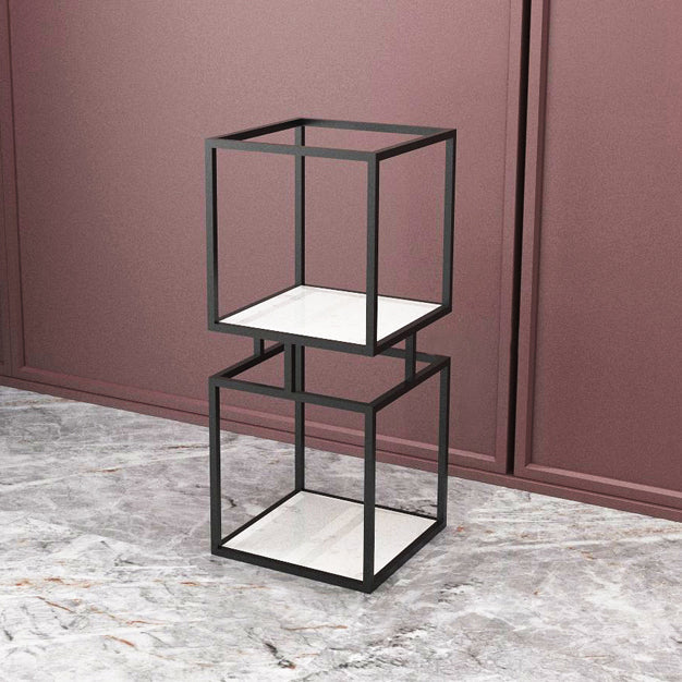 Modern Vertical Etagere Bookshelf Manufactured Wood Shelf Iron Frame Bookshelf 12"L x 12"W x 31.5"H Black Clearhalo 'Bookcases' 'furn' 'furn_bookcases' 'Furniture' 'furniture_bookcases' 'kitchen' 'kitchen_bookcases' 'Living Room Furniture' 'Office Furniture' 4789136