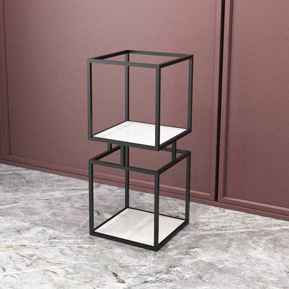 Modern Vertical Etagere Bookshelf Manufactured Wood Shelf Iron Frame Bookshelf 12"L x 12"W x 31.5"H Black Clearhalo 'Bookcases' 'furn' 'furn_bookcases' 'Furniture' 'furniture_bookcases' 'kitchen' 'kitchen_bookcases' 'Living Room Furniture' 'Office Furniture' 4789136