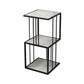 Modern Vertical Etagere Bookshelf Manufactured Wood Shelf Iron Frame Bookshelf 13.8"L x 13.8"W x 35.4"H Black Clearhalo 'Bookcases' 'furn' 'furn_bookcases' 'Furniture' 'furniture_bookcases' 'kitchen' 'kitchen_bookcases' 'Living Room Furniture' 'Office Furniture' 4789139