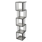 Modern Vertical Etagere Bookshelf Manufactured Wood Shelf Iron Frame Bookshelf 13.8"L x 13.8"W x 70.9"H Black Clearhalo 'Bookcases' 'furn' 'furn_bookcases' 'Furniture' 'furniture_bookcases' 'kitchen' 'kitchen_bookcases' 'Living Room Furniture' 'Office Furniture' 4789142