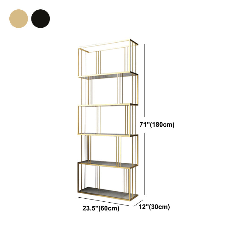 Modern Vertical Etagere Bookshelf Manufactured Wood Shelf Iron Frame Bookshelf Clearhalo 'Bookcases' 'furn' 'furn_bookcases' 'Furniture' 'furniture_bookcases' 'kitchen' 'kitchen_bookcases' 'Living Room Furniture' 'Office Furniture' 4789154