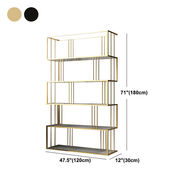 Modern Vertical Etagere Bookshelf Manufactured Wood Shelf Iron Frame Bookshelf Clearhalo 'Bookcases' 'furn' 'furn_bookcases' 'Furniture' 'furniture_bookcases' 'kitchen' 'kitchen_bookcases' 'Living Room Furniture' 'Office Furniture' 4789156