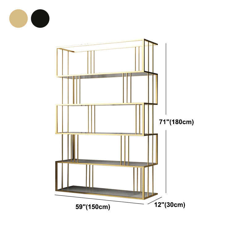 Modern Vertical Etagere Bookshelf Manufactured Wood Shelf Iron Frame Bookshelf Clearhalo 'Bookcases' 'furn' 'furn_bookcases' 'Furniture' 'furniture_bookcases' 'kitchen' 'kitchen_bookcases' 'Living Room Furniture' 'Office Furniture' 4789157