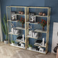 Open Vertical Etagere Bookshelf White Manufactured Wood Shelf Iron Frame Bookshelf Clearhalo 'Bookcases' 'furn' 'furn_bookcases' 'Furniture' 'furniture_bookcases' 'kitchen' 'kitchen_bookcases' 'Living Room Furniture' 'Office Furniture' 4789161