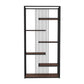 5-Shelf Modern Vertical Etagere Bookshelf Iron Frame Manufactured Wood Shelf Bookshelf Black Clearhalo 'Bookcases' 'furn' 'furn_bookcases' 'Furniture' 'furniture_bookcases' 'kitchen' 'kitchen_bookcases' 'Living Room Furniture' 'Office Furniture' 4789173