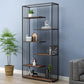5-Shelf Modern Vertical Etagere Bookshelf Iron Frame Manufactured Wood Shelf Bookshelf Clearhalo 'Bookcases' 'furn' 'furn_bookcases' 'Furniture' 'furniture_bookcases' 'kitchen' 'kitchen_bookcases' 'Living Room Furniture' 'Office Furniture' 4789177
