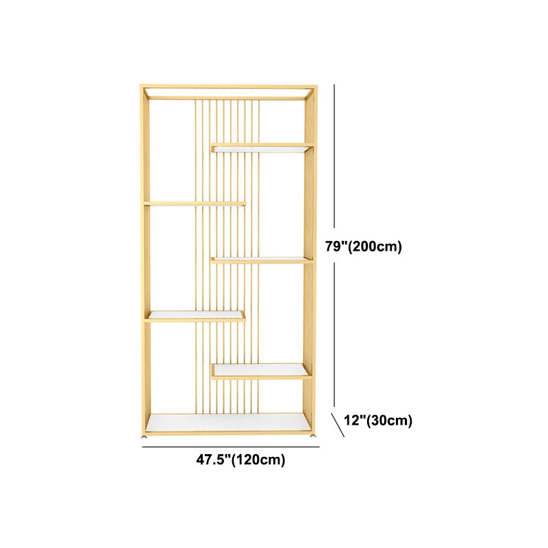 5-Shelf Modern Vertical Etagere Bookshelf Iron Frame Manufactured Wood Shelf Bookshelf Clearhalo 'Bookcases' 'furn' 'furn_bookcases' 'Furniture' 'furniture_bookcases' 'kitchen' 'kitchen_bookcases' 'Living Room Furniture' 'Office Furniture' 4789190