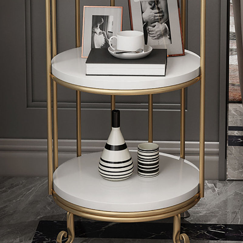 Glam Vertical Standard Bookshelf Iron Frame Manufactured Wood Shelf Bookshelf Clearhalo 'Bookcases' 'furn' 'furn_bookcases' 'Furniture' 'furniture_bookcases' 'kitchen' 'kitchen_bookcases' 'Living Room Furniture' 'Office Furniture' 4789208