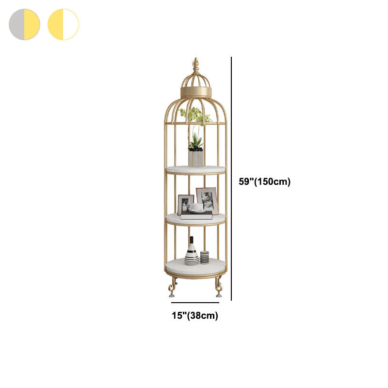 Glam Vertical Standard Bookshelf Iron Frame Manufactured Wood Shelf Bookshelf Clearhalo 'Bookcases' 'furn' 'furn_bookcases' 'Furniture' 'furniture_bookcases' 'kitchen' 'kitchen_bookcases' 'Living Room Furniture' 'Office Furniture' 4789218