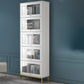 11.81"W Bookcase Glam Style Shelf Bookcase for Home and Office with Door Clearhalo 'Bookcases' 'furn' 'furn_bookcases' 'Furniture' 'furniture_bookcases' 'kitchen' 'kitchen_bookcases' 'Living Room Furniture' 'Office Furniture' 4789258