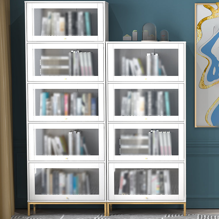 11.81"W Bookcase Glam Style Shelf Bookcase for Home and Office with Door Clearhalo 'Bookcases' 'furn' 'furn_bookcases' 'Furniture' 'furniture_bookcases' 'kitchen' 'kitchen_bookcases' 'Living Room Furniture' 'Office Furniture' 4789264