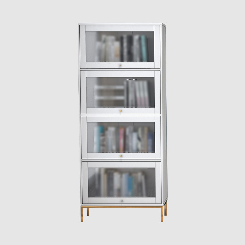 11.81"W Bookcase Glam Style Shelf Bookcase for Home and Office with Door Clearhalo 'Bookcases' 'furn' 'furn_bookcases' 'Furniture' 'furniture_bookcases' 'kitchen' 'kitchen_bookcases' 'Living Room Furniture' 'Office Furniture' 4789266