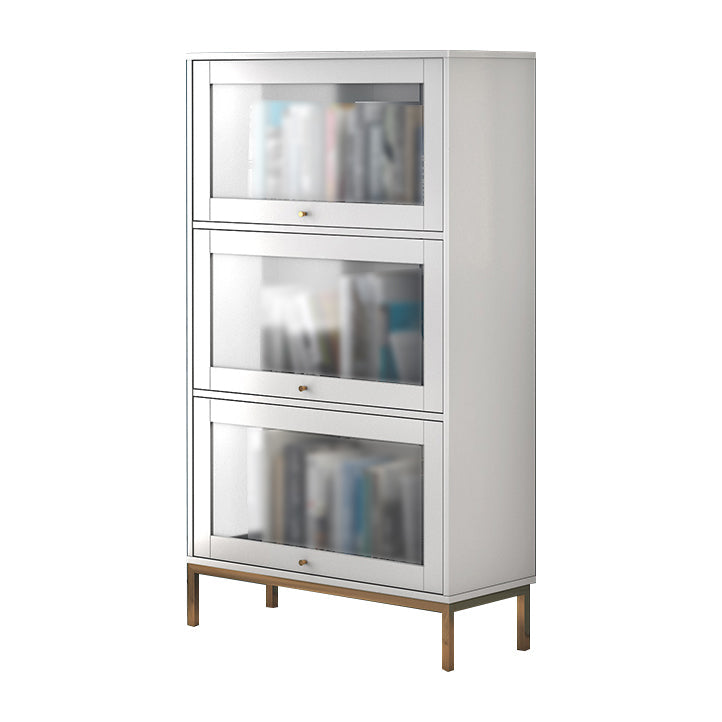 11.81"W Bookcase Glam Style Shelf Bookcase for Home and Office with Door 29.4"L x 11.8"W x 50.2"H White Clearhalo 'Bookcases' 'furn' 'furn_bookcases' 'Furniture' 'furniture_bookcases' 'kitchen' 'kitchen_bookcases' 'Living Room Furniture' 'Office Furniture' 4789272
