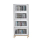 11.81"W Bookcase Glam Style Shelf Bookcase for Home and Office with Door 21.5"L x 11.8"W x 64.8"H White Clearhalo 'Bookcases' 'furn' 'furn_bookcases' 'Furniture' 'furniture_bookcases' 'kitchen' 'kitchen_bookcases' 'Living Room Furniture' 'Office Furniture' 4789274