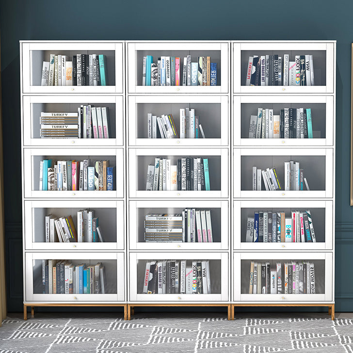 11.81"W Bookcase Glam Style Shelf Bookcase for Home and Office with Door Clearhalo 'Bookcases' 'furn' 'furn_bookcases' 'Furniture' 'furniture_bookcases' 'kitchen' 'kitchen_bookcases' 'Living Room Furniture' 'Office Furniture' 4789279