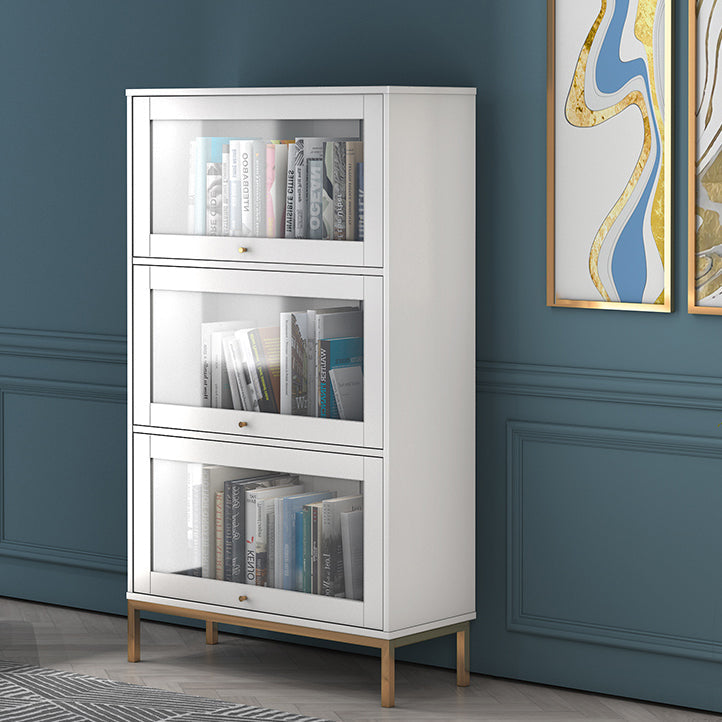 11.81"W Bookcase Glam Style Shelf Bookcase for Home and Office with Door Clearhalo 'Bookcases' 'furn' 'furn_bookcases' 'Furniture' 'furniture_bookcases' 'kitchen' 'kitchen_bookcases' 'Living Room Furniture' 'Office Furniture' 4789283