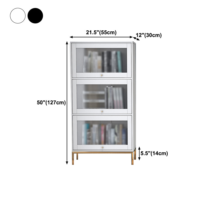 11.81"W Bookcase Glam Style Shelf Bookcase for Home and Office with Door Clearhalo 'Bookcases' 'furn' 'furn_bookcases' 'Furniture' 'furniture_bookcases' 'kitchen' 'kitchen_bookcases' 'Living Room Furniture' 'Office Furniture' 4789284